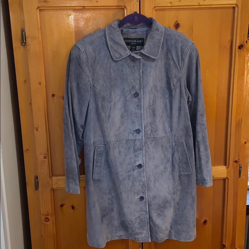 Suede blue coat